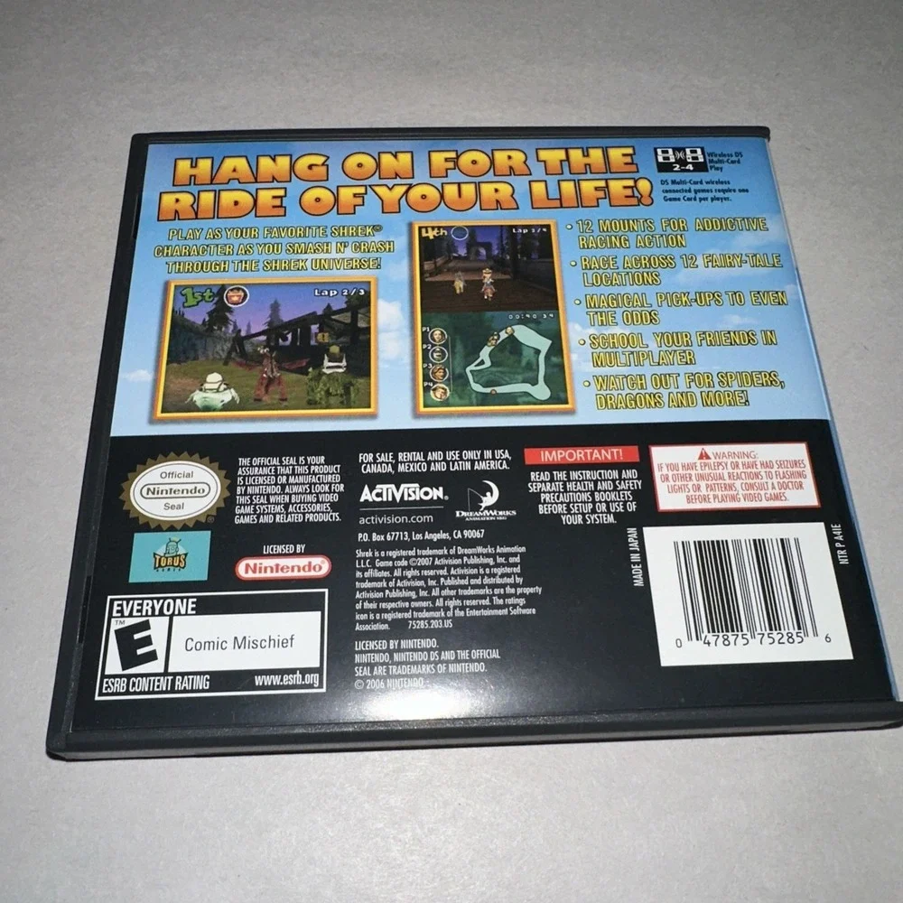 Shrek: Smash n' Crash Racing (Nintendo DS 2007) Excellent Condition Complete CIB
